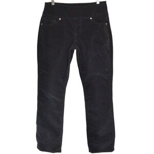 JAG High Rise Straight Leg Pinwale Fine Corduroy Black Pants, Pull On Size 8P